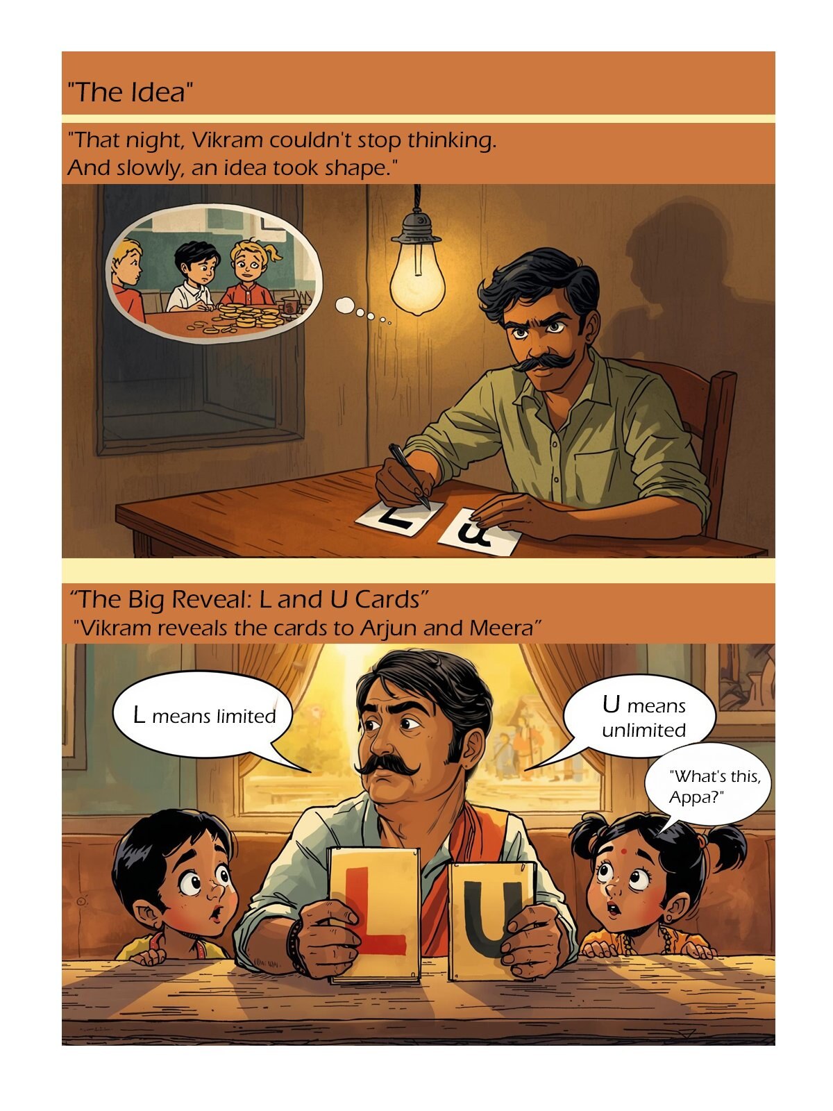 The L and the U — Panel 3: The Idea and L & U Cards